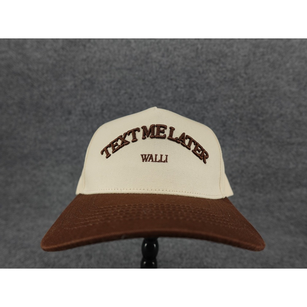Walli Text Me Later Snapback Hat Unisex OSFM Cream Brown Excellent‎ Streetwear